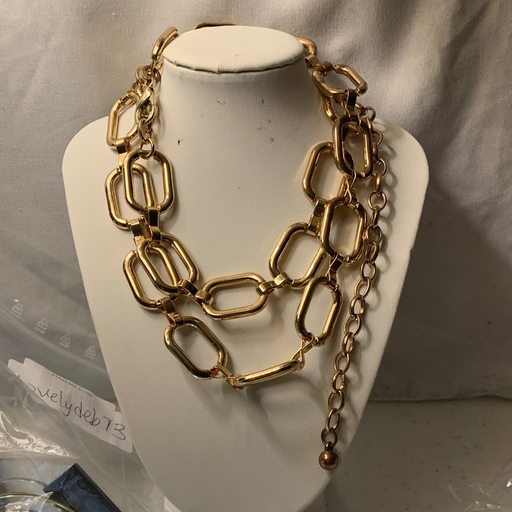 Gold Tone Chain Link Belt / Necklace 40 Inches